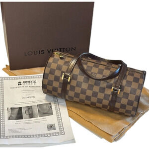 Louis Vuitton Damier Ebene Papillon 26 Handbag Vintage 2004 Dust Bag, Box, COA